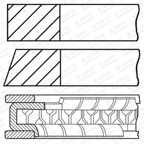 Goetze kolbenringe 5mm - goetze, 76,5mm
